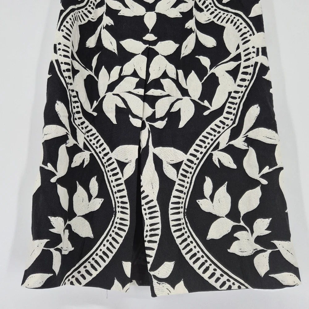 Parker Kiley Straight Midi Cotton Linen Blend Boho‎ Skirt Sz8 - Picture 9 of 13